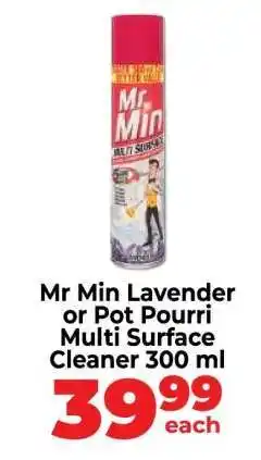 Food Lover's Market Mr Min Lavender or Pot Pourri Multi Surface Cleaner 300 ml offer