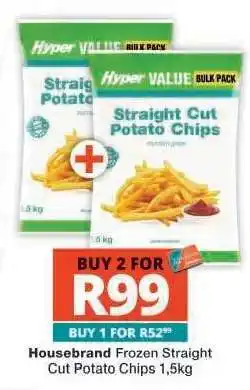Checkers Housebrand Frozen Straight Cut Potato Chips 1.5kg offer