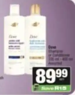 SuperSpar Dove Shampoo or Conditioner Assorted offer