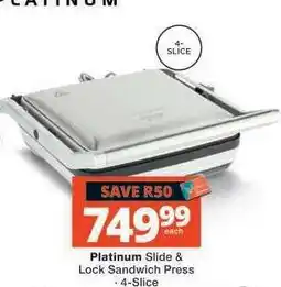Checkers Platinum Slide & Lock Sandwich Press offer
