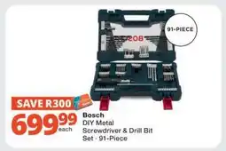 Checkers Bosch DIY Metal Screwdriver & Drill Bit Set - 91-Piece offer