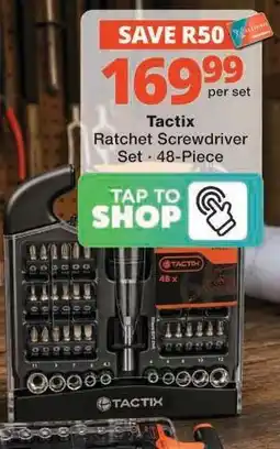 Checkers Tactix Ratchet Screwdriver Set offer