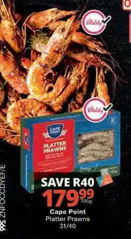Checkers Cape Point Platter Prawns 31/40 offer