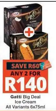 Checkers Gatti Big Deal Ice Cream offer