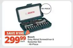 Checkers Bosch Grey Metal Screwdriver & Nutsetter Set offer