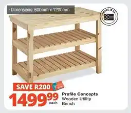 Checkers Profile Concepts Wooden Utility Bench offer