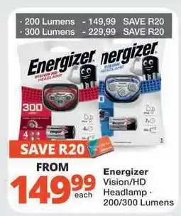 Checkers Energizer Vision/HD Headlamp offer