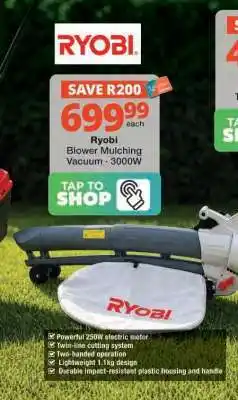 Checkers Ryobi Blower Mulching Vacuum - 3000W offer