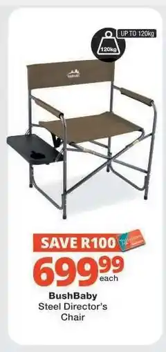 Checkers BushBaby Steel Director's Chair offer