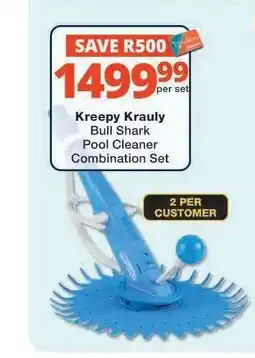 Checkers Kreepy Krauly Bull Shark Pool Cleaner Combination Set offer