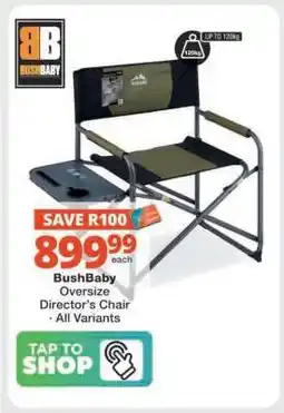 Checkers BushBaby Oversize Director’s Chair offer