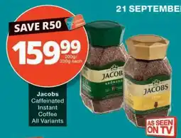 Checkers Jacobs Caffeinated Instant Coffee offer