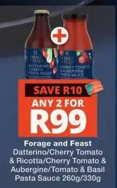Checkers Forage and Feast Pasta Sauce offer