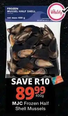 Checkers MJC Frozen Half Shell Mussels offer