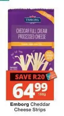 Checkers Emborg Cheddar Cheese Strips offer
