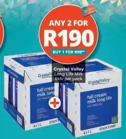 Checkers CRYSTAL VALLEY LONG LIFE MILK offer