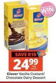 Checkers Clover Vanilla Custard/Chocolate Dairy Dessert offer