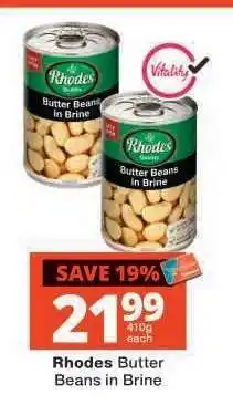 Checkers RHODES Butter Beans in Brine offer