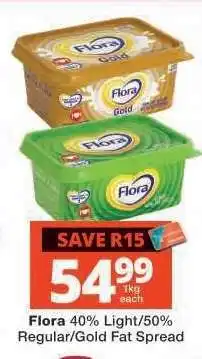 Checkers Flora 40% Light/50% Regular/Gold Fat Spread offer