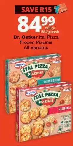 Checkers Dr. Oetker Ital Pizza Frozen Pizzinis offer