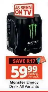 Checkers MONSTER Energy Drink (All variants) offer
