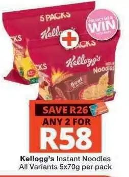 Checkers Kellogg's Instant Noodles offer