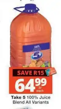 Checkers Take 5 100% Juice Blend All Variants offer