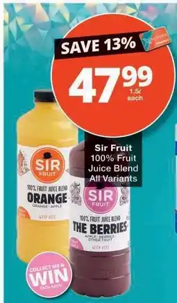 Checkers Sir Fruit 100% Fruit Juice Blend offer