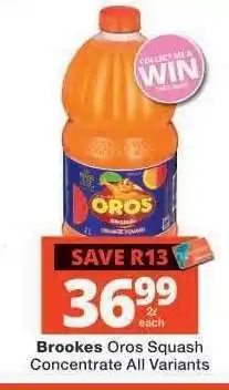 Checkers BROOKES OROS SQUASH CONCENTRATE all variants offer