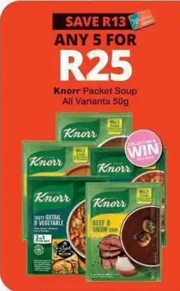 Checkers Knorr Packet Soup offer
