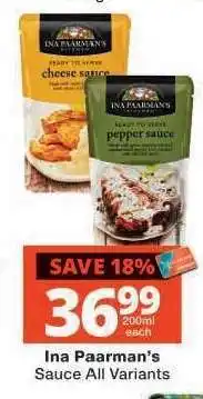 Checkers Ina Paarman's Sauce All Variants offer