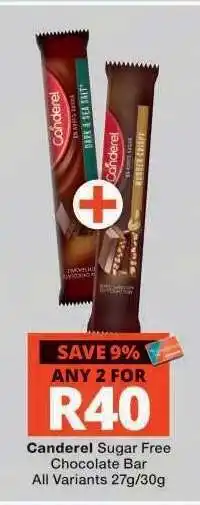 Checkers Canderel Sugar Free Chocolate Bar offer
