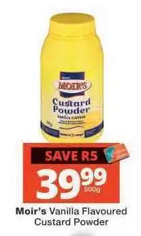 Checkers Moir's Vanilla Flavoured Custard Powder offer