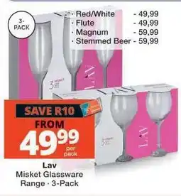 Checkers LAV Misket Glassware Range - 3-Pack offer