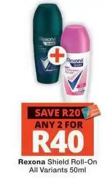 Checkers Rexona Shield Roll-On offer