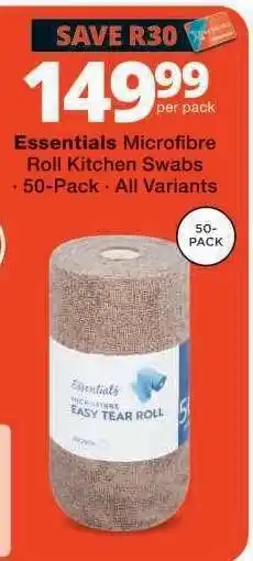 Checkers Essentials Microfibre Roll Kitchen Swabs offer