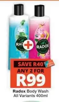 Checkers RADOX Body Wash offer