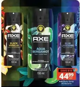 Checkers Axe Body Spray offer