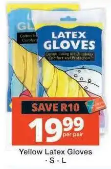Checkers Yellow Latex Gloves offer