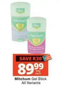 Checkers Mitchum Gel Stick offer