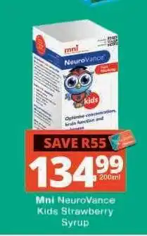 Checkers Mni NeuroVance Kids Strawberry Syrup offer