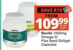 Checkers Revite Omega-3/Flax Seed Softgel Capsules offer