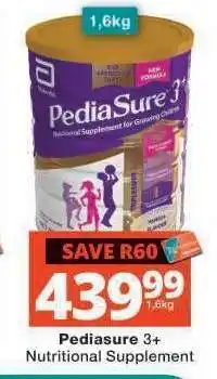 Checkers Pediasure 3+ Nutritional Supplement offer