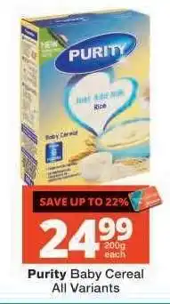Checkers Purity Baby Cereal All Variants offer