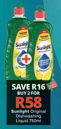 Checkers SUNLIGHT ORIGINAL DISHWASHING LIQUID 750ml offer