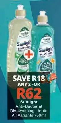 Checkers Sunlight Anti-Bacterial Dishwashing Liquid offer
