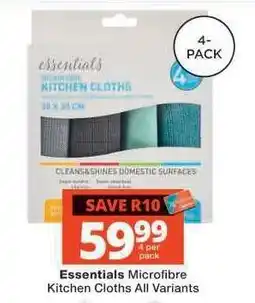 Checkers Essentials Microfibre Kitchen Cloths All Variants offer