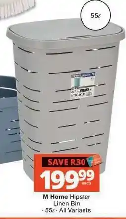 Checkers M-Home Hipster Linen Bin offer