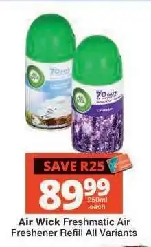 Checkers Air Wick Freshmatic Air Freshener Refill All Variants offer