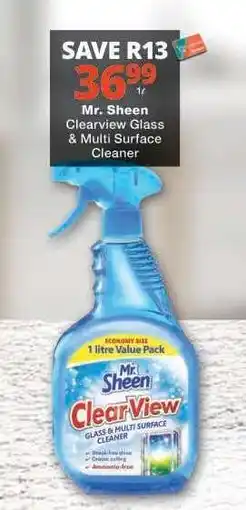 Checkers Mr. Sheen Clearview Glass & Multi Surface Cleaner offer